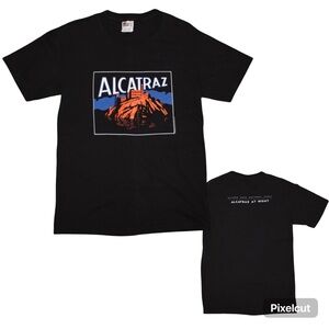 Black T-shirt with Alcatraz By Night Graphic Size Small